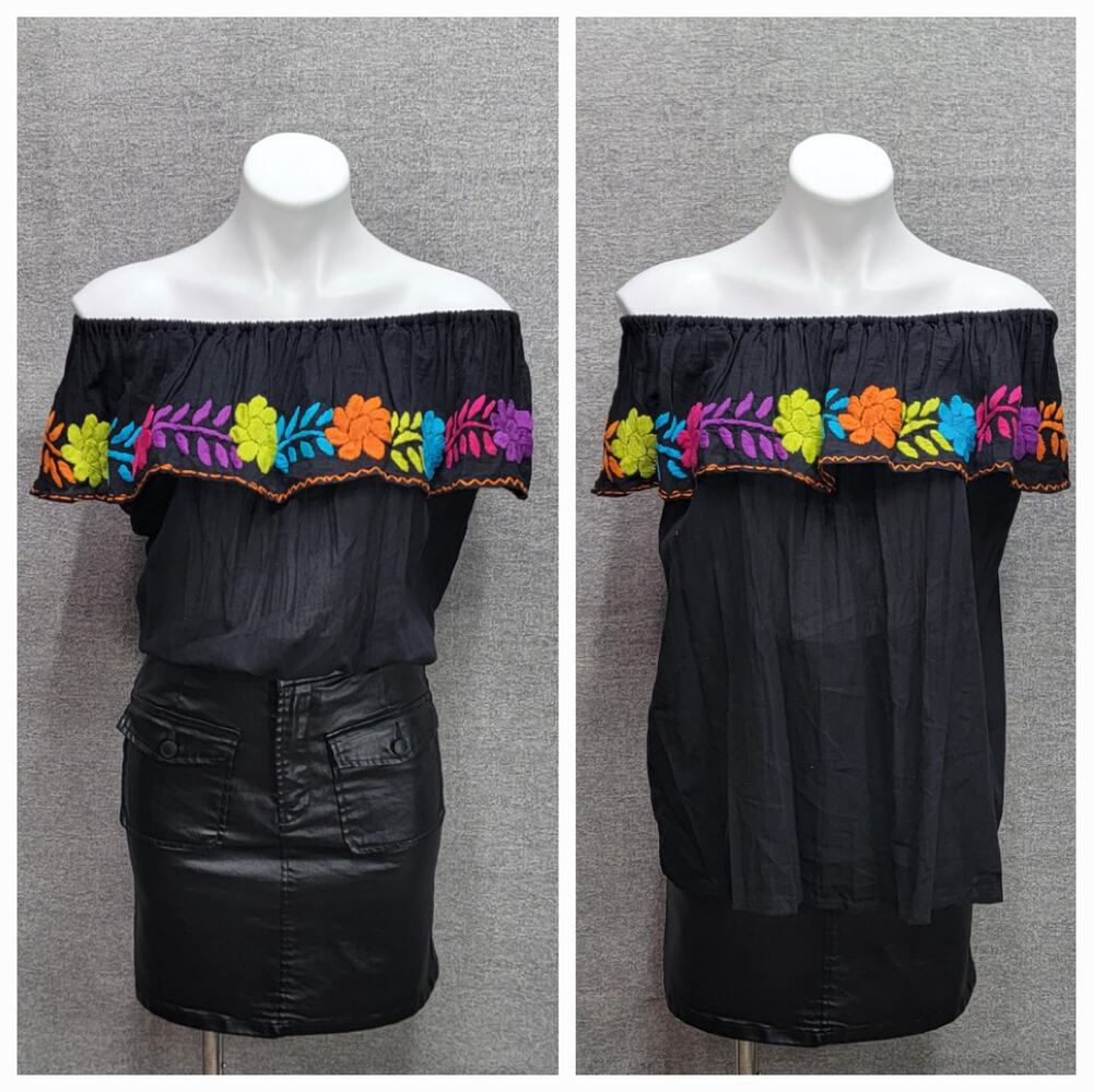 NATIVA FIESTA MEXICAN EMBROIDERED BLOUSE *